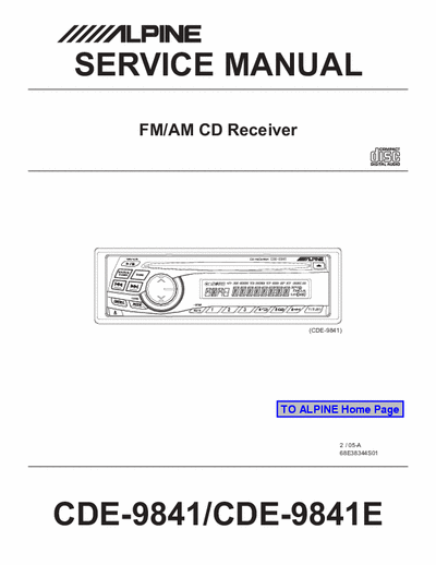 Alpine CDE9841(E) Service Manual Car Audio FM/AM CD Receiver - Part 1/2 [Tot File 5.798Kb] - Pag. 32